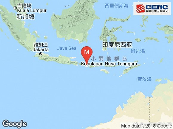 印尼龍目島發生5.9級地震